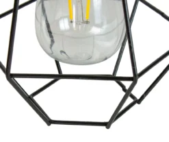 Northlight Black Geometric Hanging Solar Lantern -Household Items Sale 810576103 5
