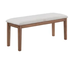 Marley Light Walnut Upholstered Dining Bench