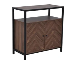 Walnut Chevron 2-Door Storage Cabinet 14 Walnut Chevron 2-Door Storage Cabinet -Household Items Sale 810584249 A1