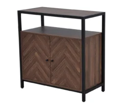 Walnut Chevron 2-Door Storage Cabinet 16 Walnut Chevron 2-Door Storage Cabinet -Household Items Sale 810584249 A3