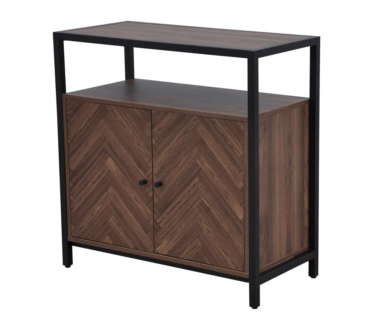 Walnut Chevron 2-Door Storage Cabinet 8 Walnut Chevron 2-Door Storage Cabinet - Image 6