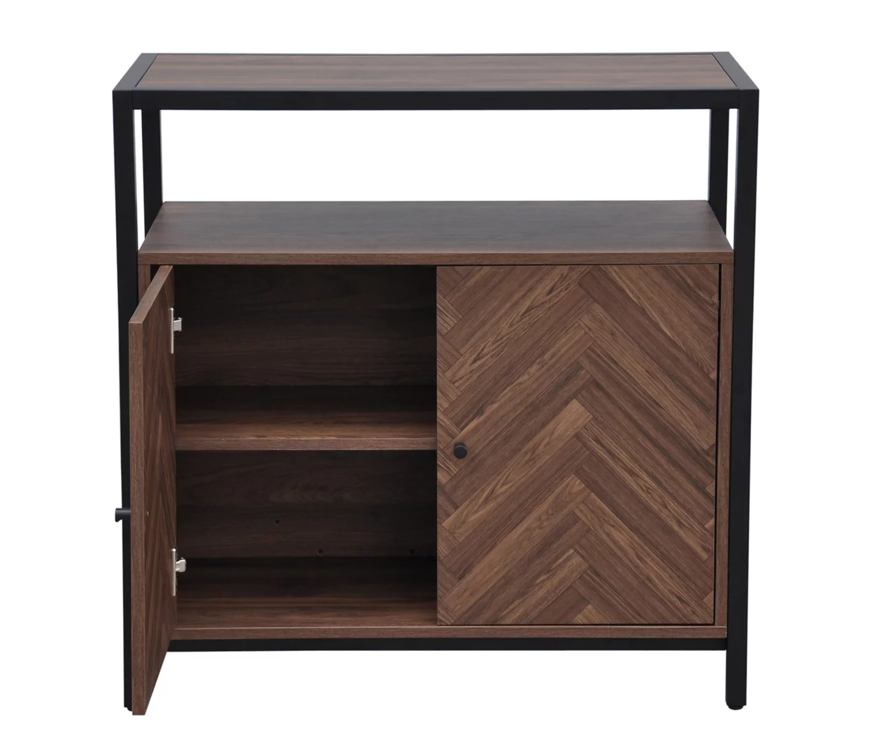 Walnut Chevron 2-Door Storage Cabinet 4 Walnut Chevron 2-Door Storage Cabinet - Image 2