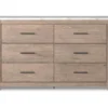 Senniberg Oak & Faux Calcutta 6-Drawer Dresser -Household Items Sale 810589299 1