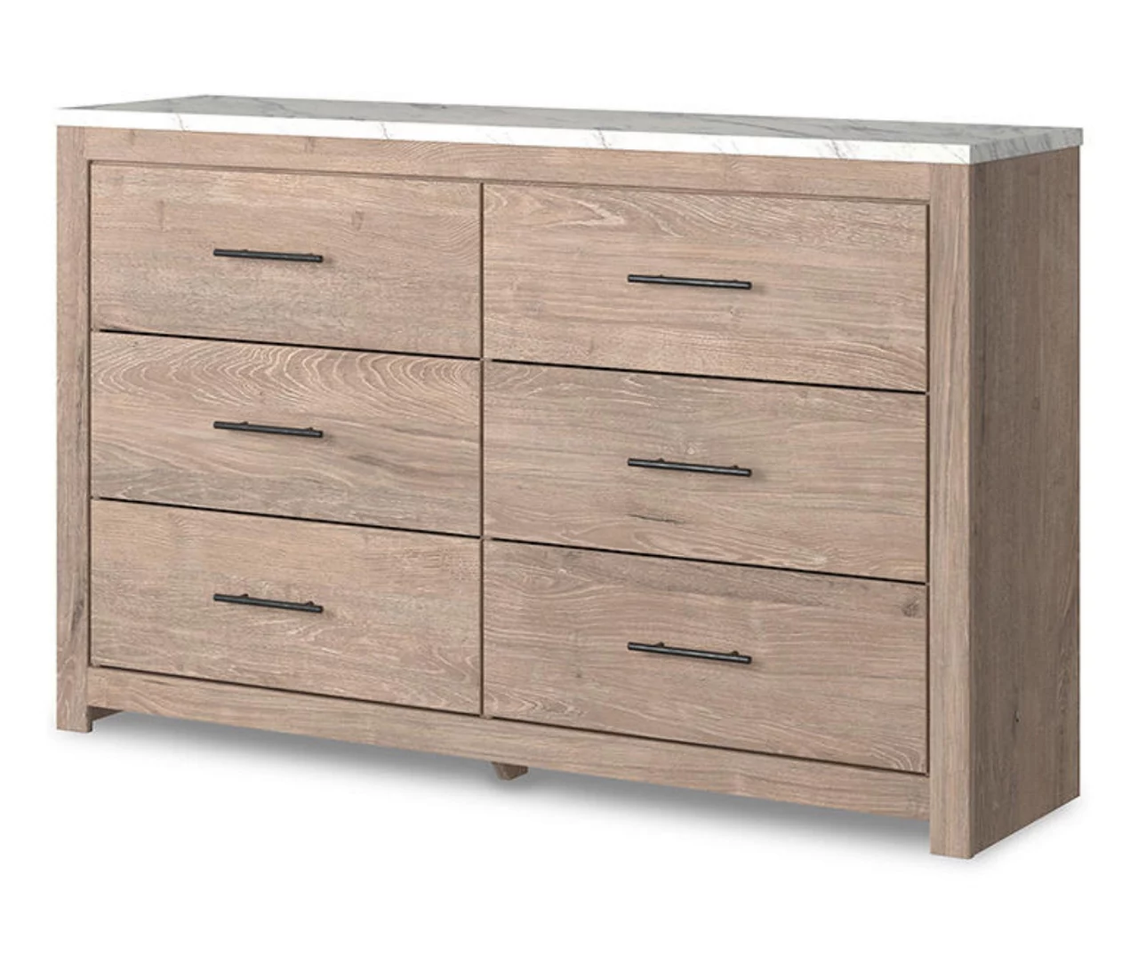 Senniberg Oak & Faux Calcutta 6-Drawer Dresser 8 Senniberg Oak & Faux Calcutta 6-Drawer Dresser - Image 6