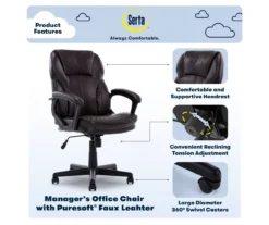 Mitchell Roasted Chestnut Vegan Leather Office Chair -Household Items Sale 810590318 7