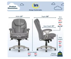 Claremont Gray Bonded Leather Office Chair -Household Items Sale 810590392 6