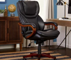 Conway Black Big & Tall Bonded Leather Office Chair -Household Items Sale 810590408 2