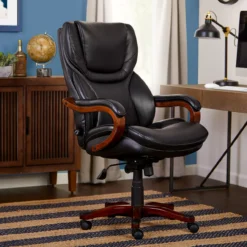 Conway Black Big & Tall Bonded Leather Office Chair -Household Items Sale 810590408 21