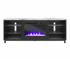 64.76" Westchester Faux Marble Top Electric Fireplace Console