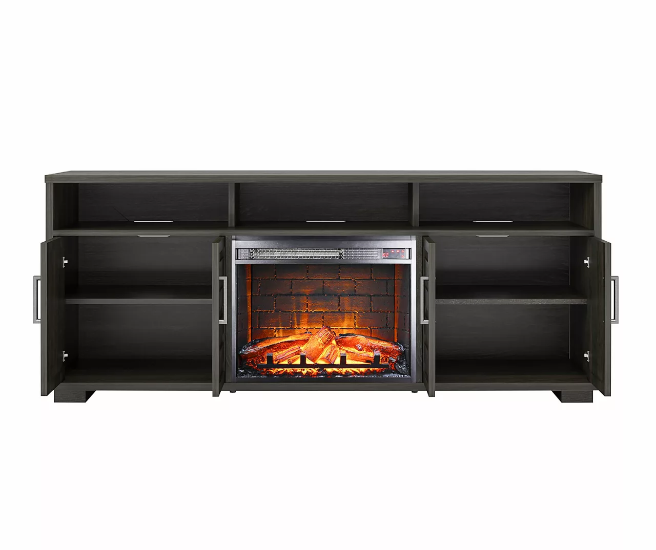68.7" Foxwick Espresso Electric Fireplace Console 4 68.7" Foxwick Espresso Electric Fireplace Console - Image 2
