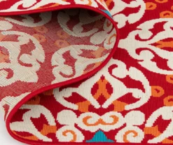 Rilassare Red & Orange Medallion Lattice Outdoor Area Rug, (5' X 7') -Household Items Sale 810591263 810591264 810591265 6 1