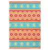 Emeliene Orange & Blue Geometric Linework Outdoor Area Rug, (7.8' X 9.5') -Household Items Sale 810591266 810591267 810591268 1
