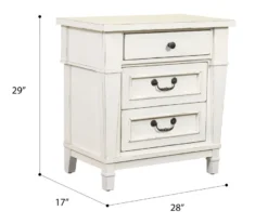 Kali Weathered White 3-Drawer Nightstand -Household Items Sale 810591522 2