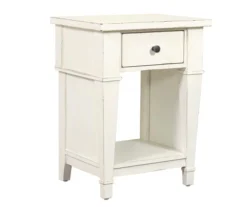 Kali Weathered White 1-Drawer Nightstand