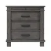 Topeka Warm Gray 3-Drawer Nightstand With USB Charging -Household Items Sale 810591526 3
