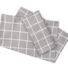 Real Living Gray & White Windowpane Microfiber Sheet Set -Household Items Sale 810592819 810594268 A0