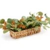 New Beginnings Green & Orange Artificial Greenery In Woven Tray -Household Items Sale 810593931 A0 1