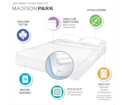 White 600-Thread Count Pima Cotton King 4-Piece Sheet Set 25 White 600-Thread Count Pima Cotton King 4-Piece Sheet Set -Household Items Sale 810595715 810595712 810595716 810595717 D0 12