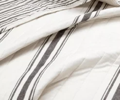 Farmhouse White & Black Stripe Reversible Full/Queen 3-Piece Quilt Set 14 Farmhouse White & Black Stripe Reversible Full/Queen 3-Piece Quilt Set -Household Items Sale 810595946 3