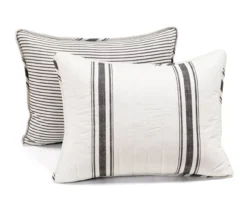 Farmhouse White & Black Stripe Reversible Full/Queen 3-Piece Quilt Set 17 Farmhouse White & Black Stripe Reversible Full/Queen 3-Piece Quilt Set -Household Items Sale 810595946 6