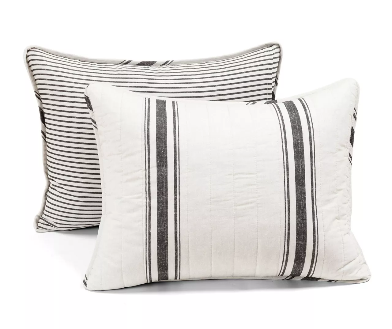 Farmhouse White & Black Stripe Reversible Full/Queen 3-Piece Quilt Set 10 Farmhouse White & Black Stripe Reversible Full/Queen 3-Piece Quilt Set - Image 8