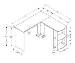 Industrial Gray L-Shaped Corner Desk With Open Storage -Household Items Sale 810597219 4