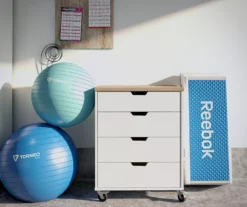 Evolution Vantage White & Weathered Oak 4-Drawer Storage Cart -Household Items Sale 810597741 3