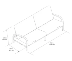 DHP Elbern Black Metal Futon With Black Microfiber Cover -Household Items Sale 810598097 6