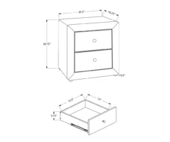 Monarch Linen Upholstered Nightstand -Household Items Sale 810598501 A7