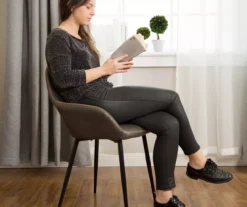 Glitzhome Mid-Century Modern Faux Leather Dining Chairs, 2-Pack -Household Items Sale 810598715 A0 3 1