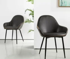 Glitzhome Mid-Century Modern Faux Leather Dining Chairs, 2-Pack -Household Items Sale 810598715 A0 4 1