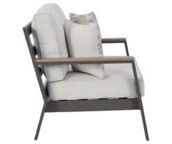 Tropicava Wood Look & Metal Cushioned Patio Loveseat -Household Items Sale 810599415 4