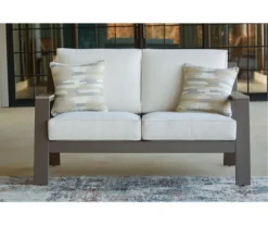 Tropicava Wood Look & Metal Cushioned Patio Loveseat -Household Items Sale 810599415 5