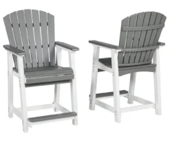Transville Gray & White Wood Look Patio Counter Bar Stools, 2-Pack -Household Items Sale 810599461 6