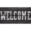 "Welcome" Gray & White Printed Wood Plank Doormat -Household Items Sale 810599548 A0 1