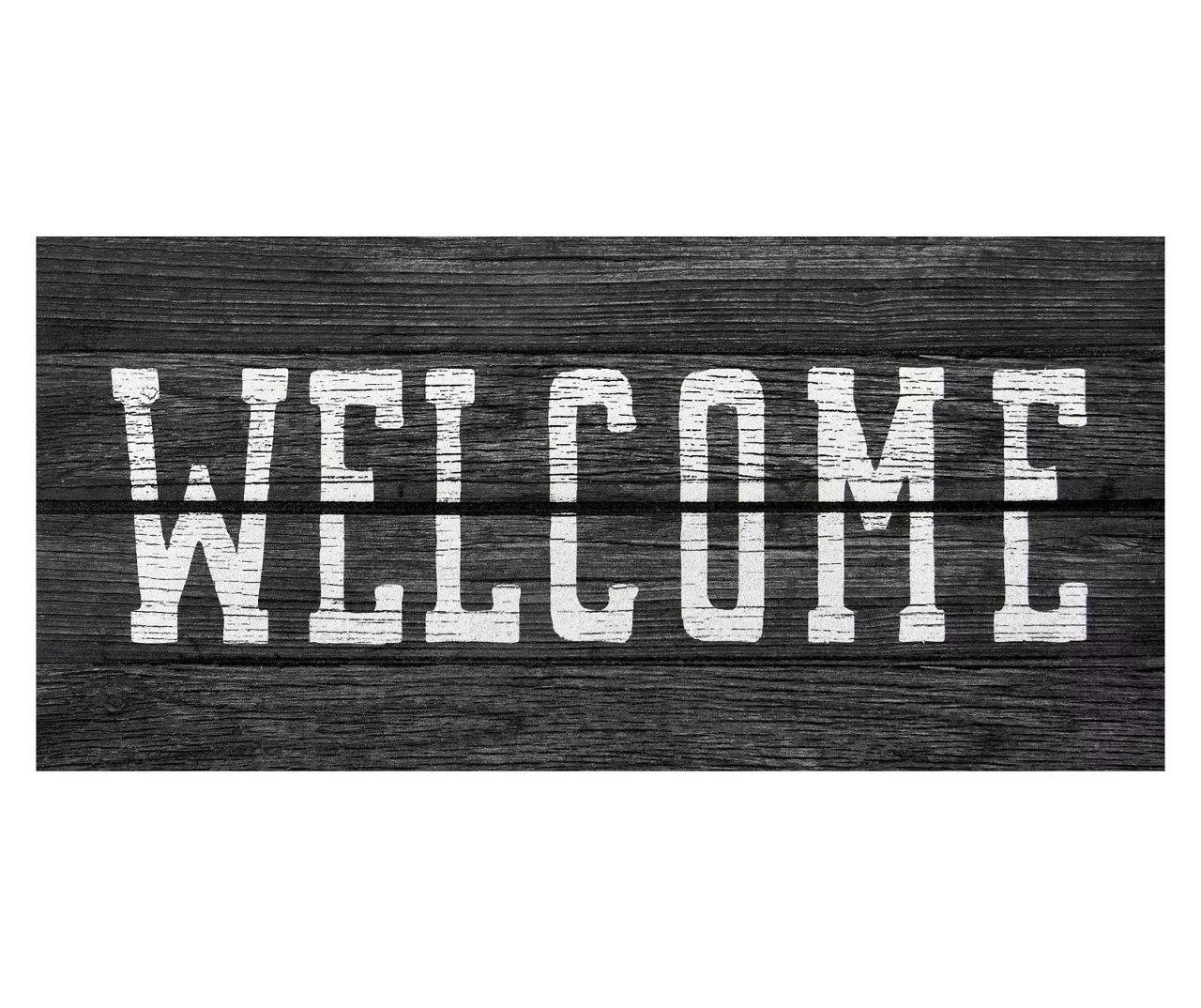 "Welcome" Gray & White Printed Wood Plank Doormat 3 "Welcome" Gray & White Printed Wood Plank Doormat