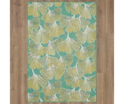 Mohawk Treasured Garden Lime Green & Turquoise Botanical Outdoor Area Rug -Household Items Sale 810600347 A0 2