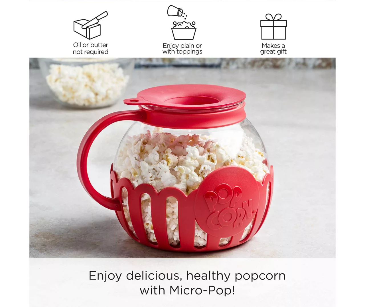 Ecolution Micro-Pop Red Microwave Popcorn Popper, 3 Quarts 7 Ecolution Micro-Pop Red Microwave Popcorn Popper, 3 Quarts - Image 5