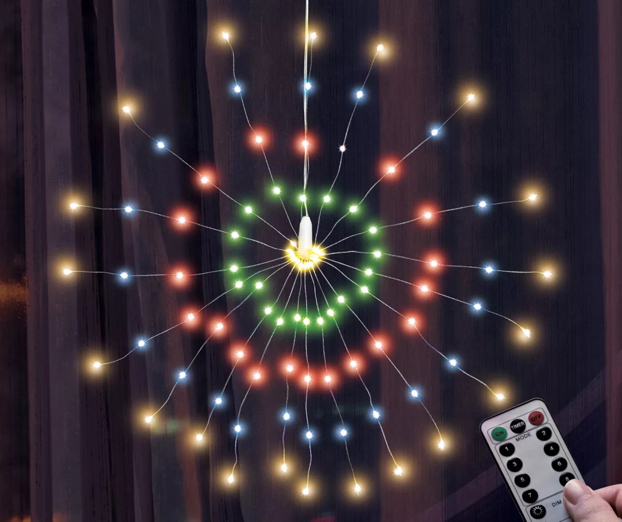 Multi-Color 100-LED 16" Indoor/Outdoor Fireworks Light 4 Multi-Color 100-LED 16" Indoor/Outdoor Fireworks Light - Image 2