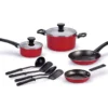 Red Non-Stick 10-Piece Cookware Set 2 Red Non-Stick 10-Piece Cookware Set -Household Items Sale 810604544 A0 1