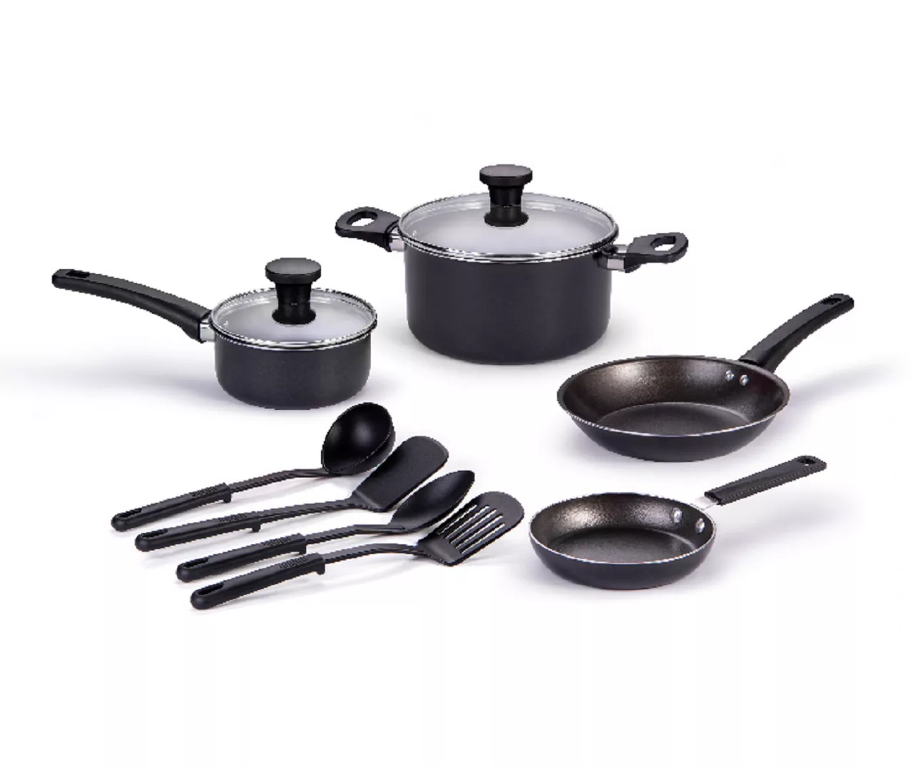 Black Non-Stick 10-Piece Cookware Set 3 Black Non-Stick 10-Piece Cookware Set