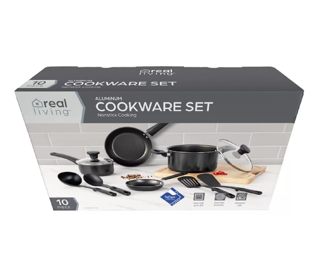 Black Non-Stick 10-Piece Cookware Set 4 Black Non-Stick 10-Piece Cookware Set - Image 2