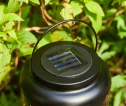 Black Leaf Cut-Out Metal LED Solar Lantern -Household Items Sale 810607498 A0 6