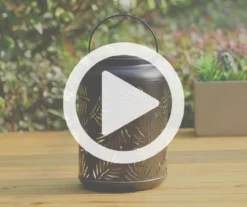 Black Leaf Cut-Out Metal LED Solar Lantern -Household Items Sale 810607498 V0