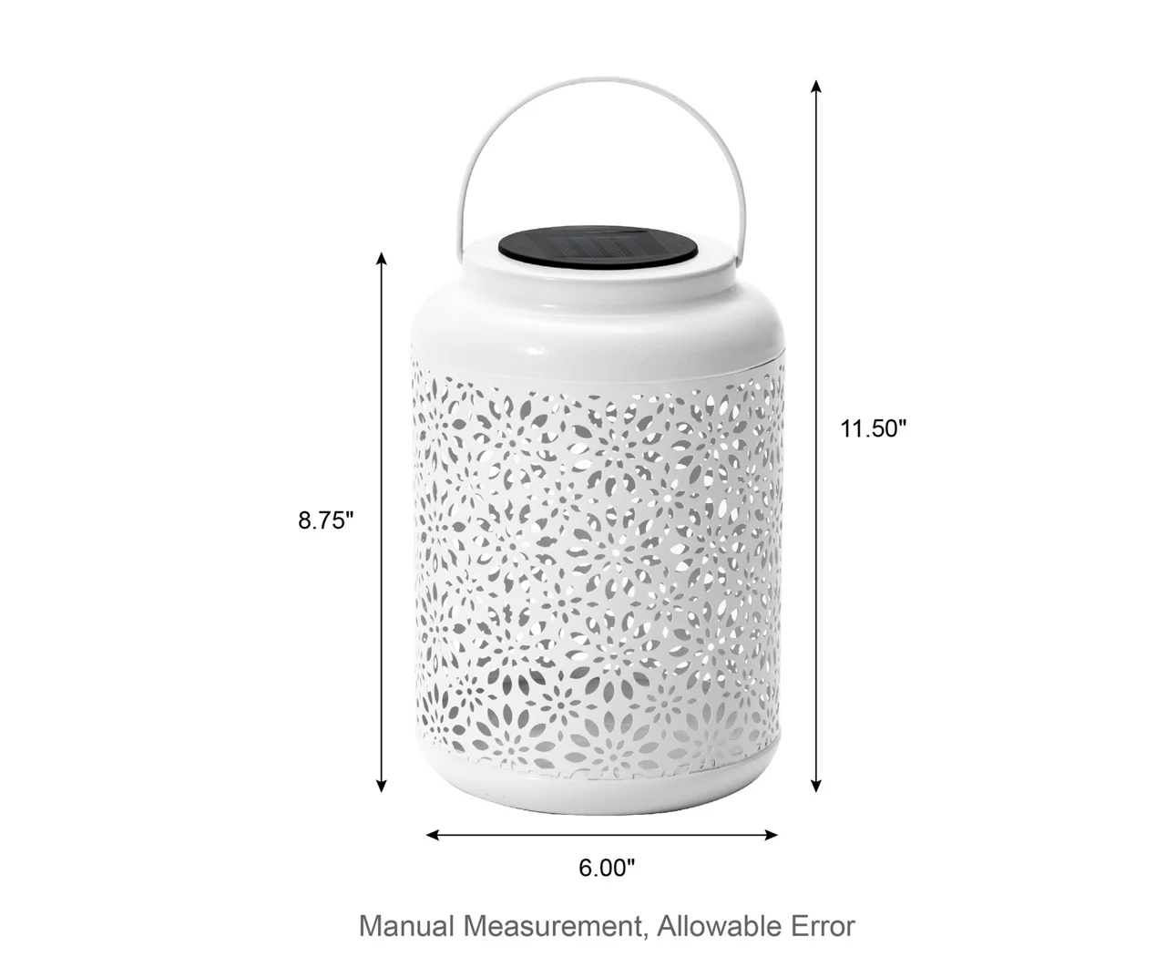 White Flower Cut-Out Metal LED Solar Lanterns, 2-Pack 14 White Flower Cut-Out Metal LED Solar Lanterns, 2-Pack - Image 12