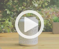 White Flower Cut-Out Metal LED Solar Lanterns, 2-Pack 20 White Flower Cut-Out Metal LED Solar Lanterns, 2-Pack -Household Items Sale 810607499 V0