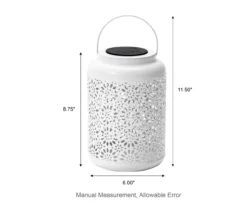 White Flower Cut-Out Metal LED Solar Lantern 21 White Flower Cut-Out Metal LED Solar Lantern -Household Items Sale 810607500 A0 10
