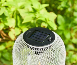 14.2" White Mesh Metal LED Solar Lantern 17 14.2" White Mesh Metal LED Solar Lantern -Household Items Sale 810607504 A0 10