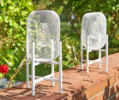 14.2" White Mesh Metal LED Solar Lantern 16 14.2" White Mesh Metal LED Solar Lantern -Household Items Sale 810607504 A0 4