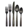 Matte Black Hammered 20-Piece Flatware Set -Household Items Sale 810610408 A0 1